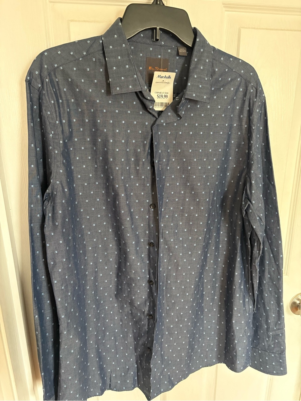 Ben Sherman Navy Blue Dot-Print Button-Down Shirt